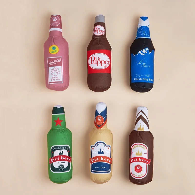 Juguete Botella de Vino con Crujido | Squeaker Divertido | PetLux