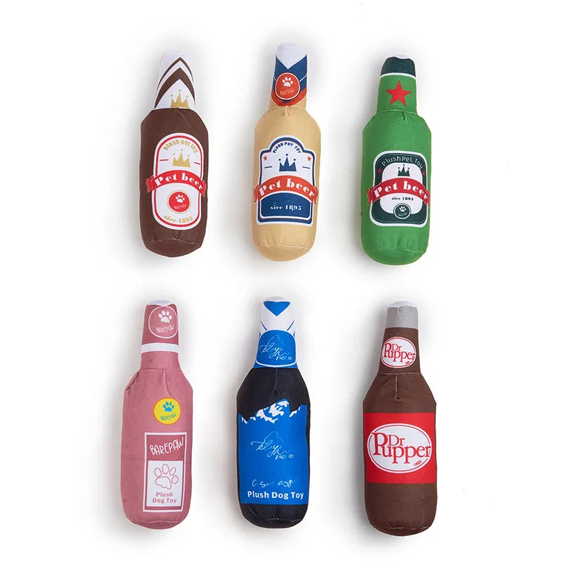 Juguete Botella de Vino con Crujido | Squeaker Divertido | PetLux
