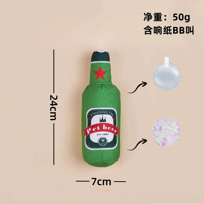 Juguete Botella de Vino con Crujido | Squeaker Divertido | PetLux