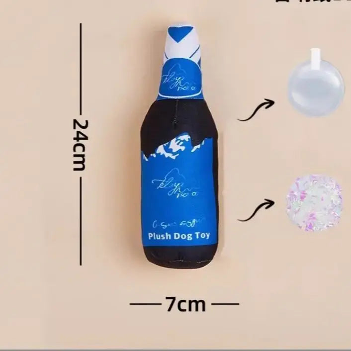 Juguete Botella de Vino con Crujido | Squeaker Divertido | PetLux